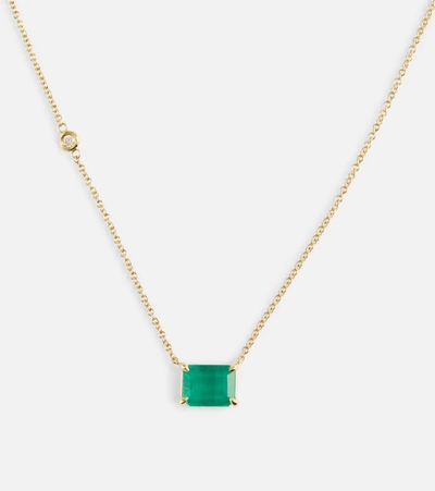 Shay Jewelry 18kt Yellow Gold Necklace With Emeralds And Diamonds In Green