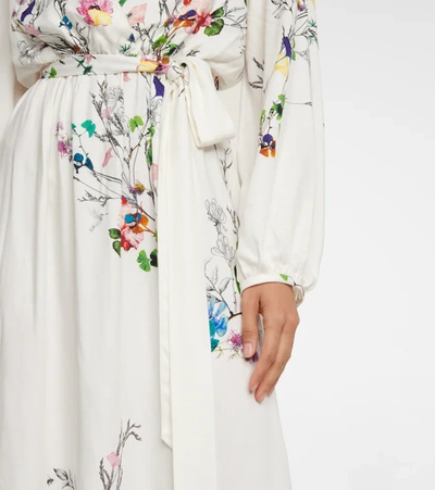 Shop Monique Lhuillier Printed Maxi Dress In White