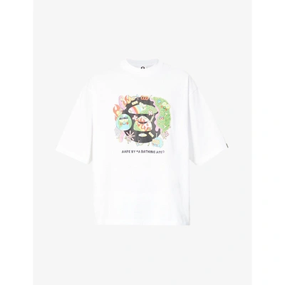 Shop Aape Mens White X Sam Taylor Graphic-print Cotton-jersey T-shirt Xl