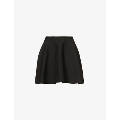 Shop Valentino Womens Nero A-line Wool And Silk-blend Mini Skirt 10