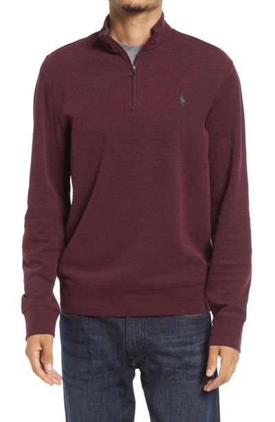 Shop Polo Ralph Lauren Double Knit Jersey Pullover In Aged Wine Heather/ C5985