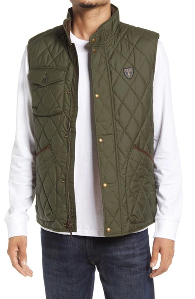 Shop Polo Ralph Lauren Beaton Water Repellent Quilted Vest In Company Olive