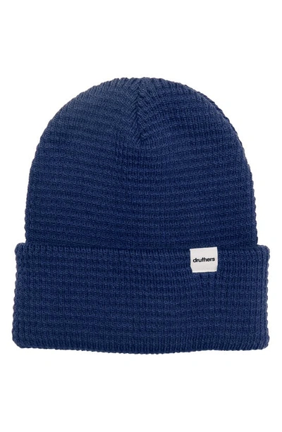 Shop Druthers Organic Cotton Waffle Knit Beanie In Navy