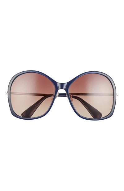 Shop Max Mara 60mm Round Sunglasses In Opal/ Gold/ Brown