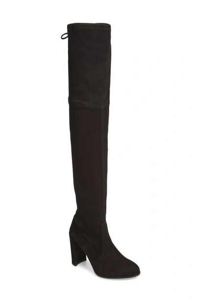 Shop Stuart Weitzman Hiline Over The Knee Boot In Black Suede