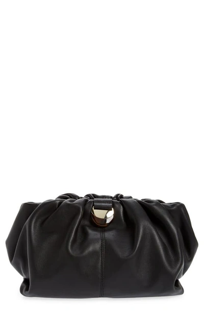 Shop Loeffler Randall Analeigh Oversize Leather Clutch In Black