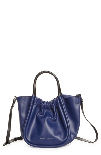 Shop Proenza Schouler Small Ruched Leather Crossbody Tote In New Blue
