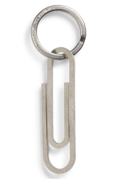Off-white Paper Clip Key Ring In Silver | ModeSens