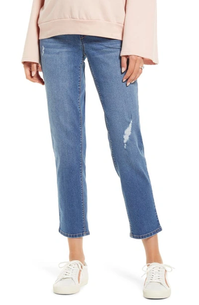Shop 1822 Denim Re:denim Over The Bump Ankle Straight Leg Maternity Jeans In Nola