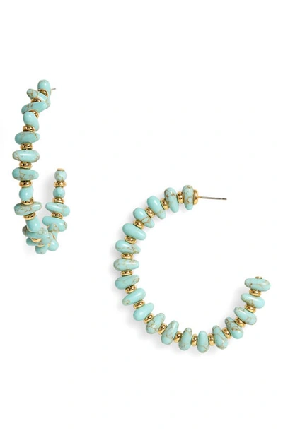 Shop Lele Sadoughi Rio Grande Oversize Hoop Earrings In Turquoise