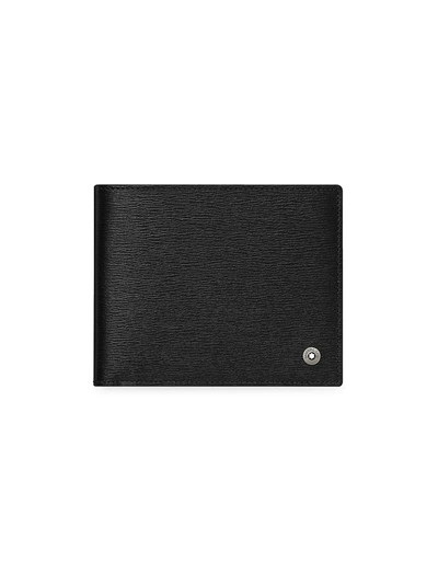 Shop Montblanc Sartorial Leather Bi-fold Wallet In Black