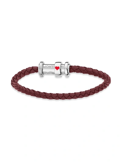 Shop Montblanc Men's Meisterstück Tribute To The Book Around The World In 80 Days Ace Of Hearts Bracelet In Red