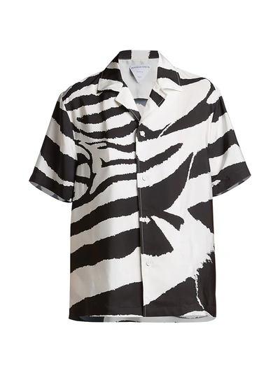 Shop Bottega Veneta Salon Two Zebra Print Shirt In Black White