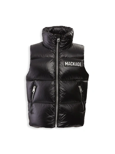 Shop Mackage Little Kid's Charlee Down Puffer Vest In Black