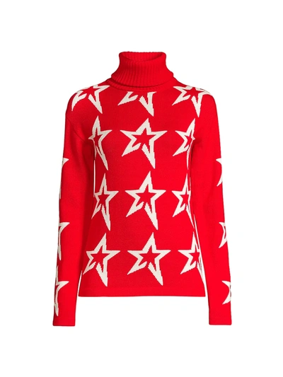 Shop Perfect Moment Star Dust Ski Sweater In Red Snow White Star