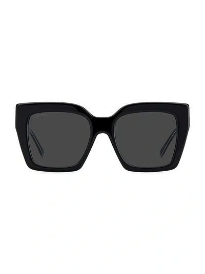 Shop Jimmy Choo Women's Eleni 53mm Square Sunglasses In Black