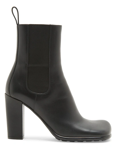 Shop Bottega Veneta Women's Leather Ankle Boots In Black