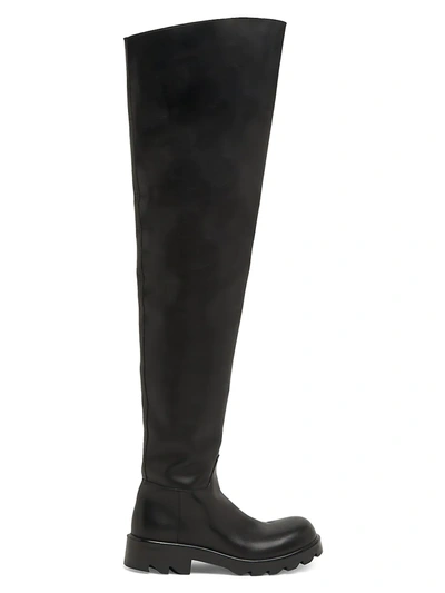 Shop Bottega Veneta Calfskin Over-the-knee Boots In Black