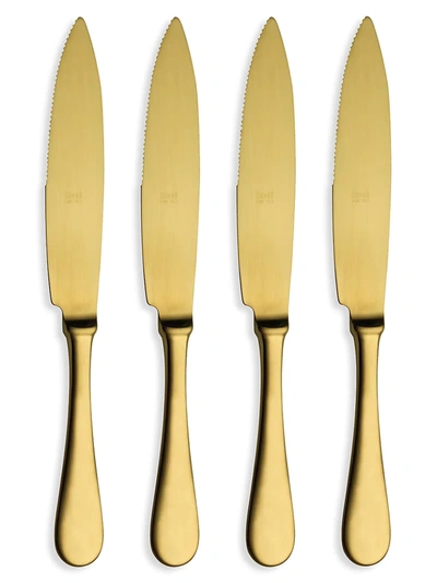 Shop Mepra Set Of 4 American Steak Knives In Gold