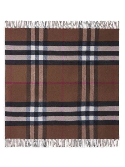 Shop Burberry Women's Check Cashmere Blanket In Cherry