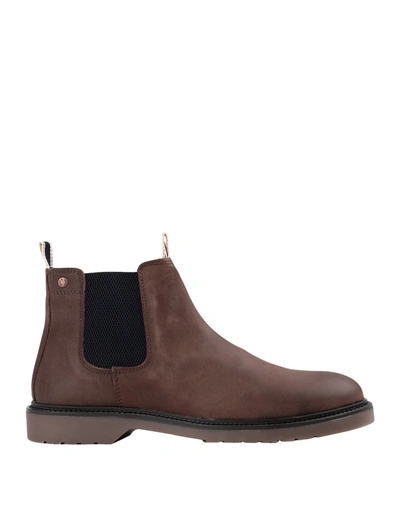 Shop Jack & Jones Man Ankle Boots Brown Size 8 Textile Fibers, Soft Leather