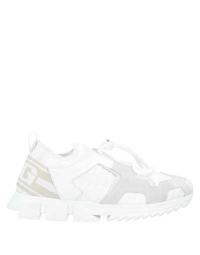 Shop Dolce & Gabbana Man Sneakers White Size 13 Textile Fibers, Soft Leather