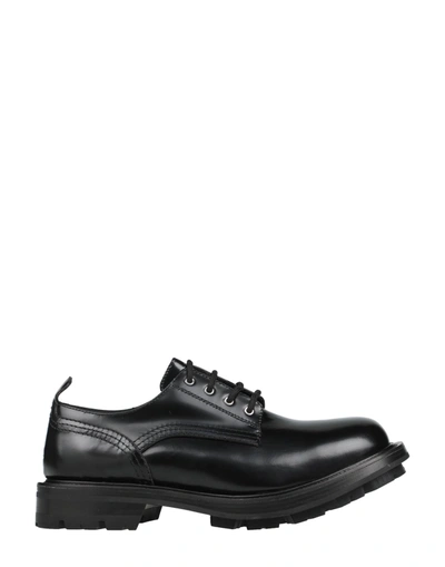 Shop Alexander Mcqueen Man Lace-up Shoes Black Size 7 Soft Leather