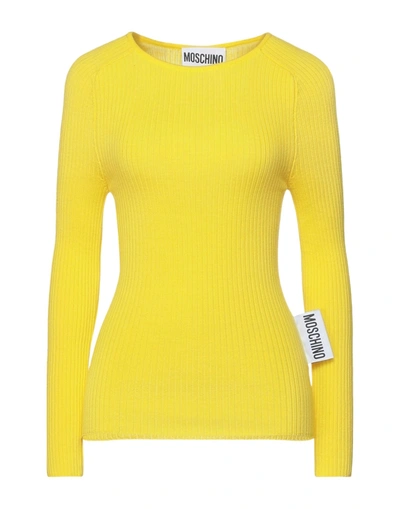 Shop Moschino Woman Sweater Yellow Size 10 Virgin Wool