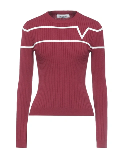 Shop Valentino Garavani Woman Sweater Garnet Size M Viscose, Polyester