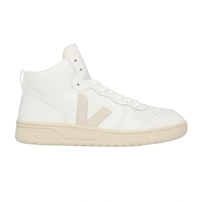 Shop Veja V-15 Leather Sneakers In Extra White Natural