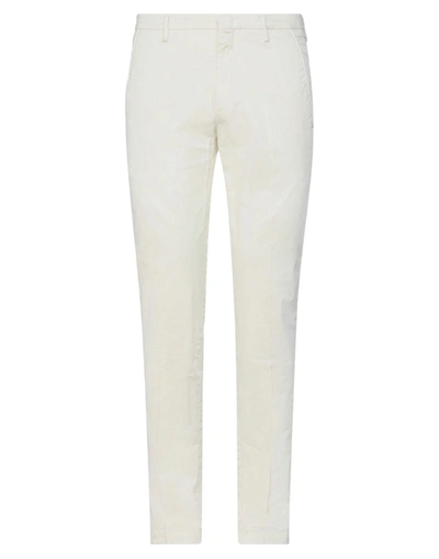 Shop Michael Coal Man Pants Ivory Size 42 Cotton, Elastane In White