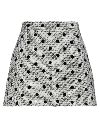 Valentino Layered Polka-dot Wool-blend Tweed Shorts In White