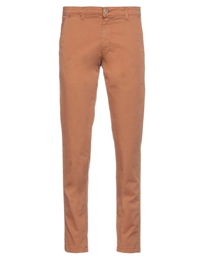 Shop Rar Man Pants Rust Size 28 Cotton, Elastane In Red