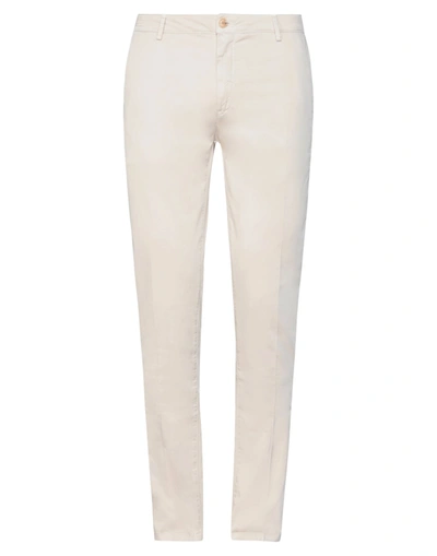 Shop Yan Simmon Man Pants Ivory Size 30 Cotton, Elastane In White