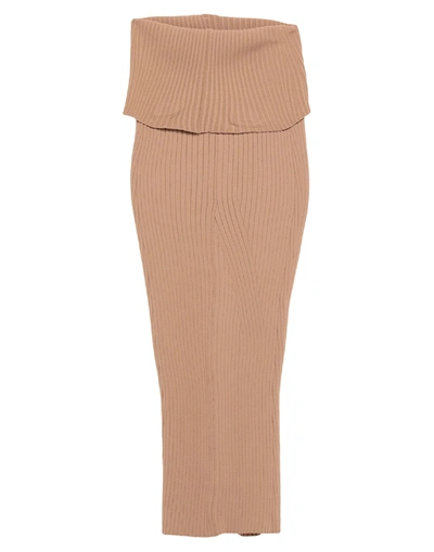 Shop Ndegree21 Woman Midi Skirt Blush Size 6 Viscose, Polyester In Pink
