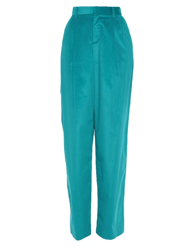 Shop Attico The  Woman Pants Turquoise Size 8 Cotton, Modal In Blue