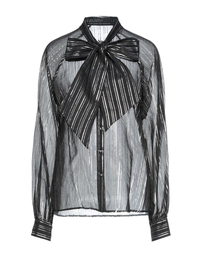 Shop Frankie Morello Woman Shirt Platinum Size Xxs Nylon, Cotton, Polyamide In Grey