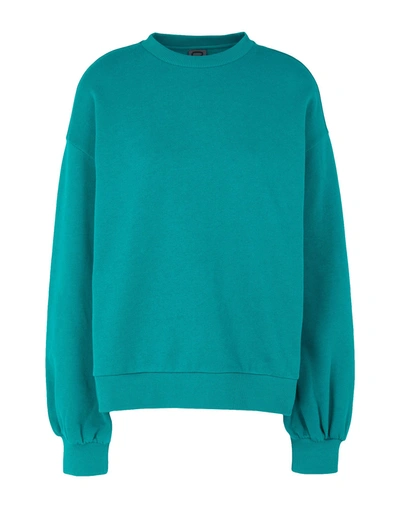 Shop 8 By Yoox Organic Cotton Drop Shoulder L/sleeve Sweatshirt Woman Sweatshirt Emerald Green Size Xl Or