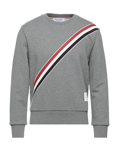 Shop Thom Browne Man Sweatshirt Grey Size 2 Cotton