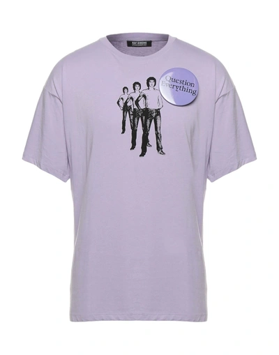 Shop Raf Simons Man T-shirt Lilac Size L Cotton