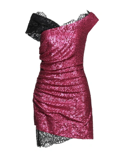 Shop Dundas Woman Mini Dress Fuchsia Size 2 Polyamide, Elastane, Viscose, Cotton In Pink
