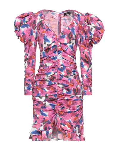 Shop Isabel Marant Woman Mini Dress Fuchsia Size 8 Viscose, Silk, Elastane In Pink