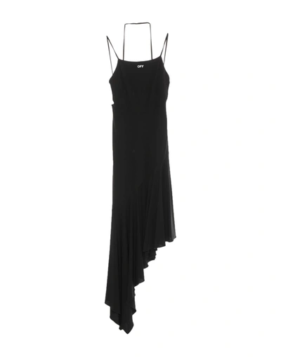 Shop Off-white Woman Midi Dress Black Size 4 Viscose, Elastane