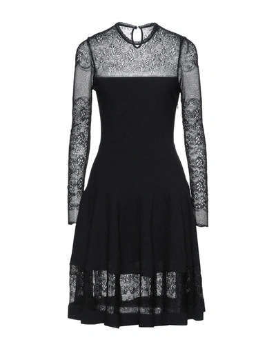 Shop Alexander Mcqueen Woman Midi Dress Black Size L Viscose, Polyamide, Polyester, Elastane