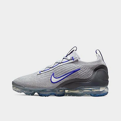 Shop Nike Men's Air Vapormax 2021 Flyknit Running Shoes In Grey Fog/bright Mango/anthracite/white