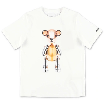 Shop Burberry T-shirt Bianca In Jersey Di Cotone In Bianco