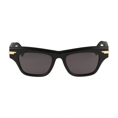 Shop Bottega Veneta Mitre Sunglasses In Black Grey