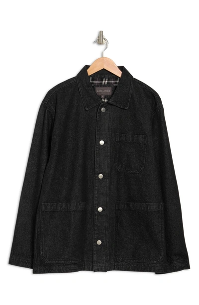 Shop Slate And Stone Workwear Denim Shirt Jacket In Ash Grey