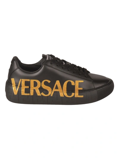 Shop Versace Side Logo Sneakers In V