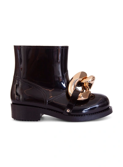 Shop Jw Anderson Chain Rubber Ankle Boots In Nero